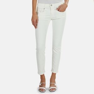 R13 Boy Skinny Low Rise Ankle Jeans in White Riot Wash / Made in Italy